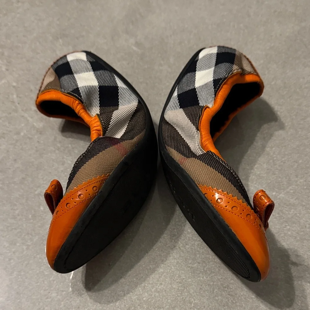 Burberry Orange Checkered ballet flats - Picture 4 of 10